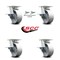 Service Caster 5 Inch Kingpinless Semi Steel Wheel Caster Brakes 2 Swivel Locks SCC, 4PK SCC-KP30S520-SSR-SLB-BSL-2-SLB-2 - alternate 3